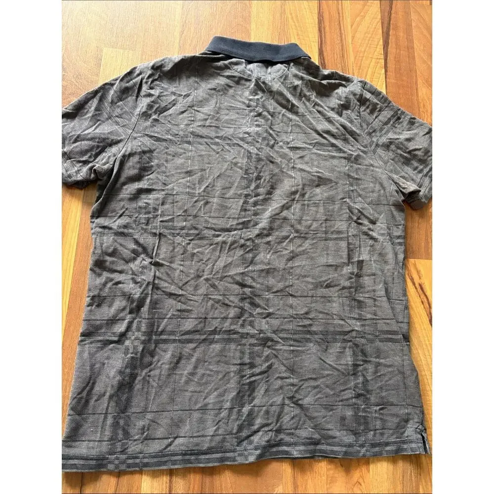 Banana Republic Men's Charcoal Polo with Black Collar Size L